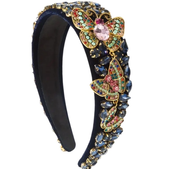 Colorful Butterfly Rhinestone Headband - Picture 1 of 4